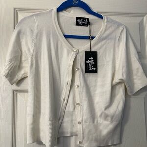 Hell Bunny White Short Sleeve Cardigan